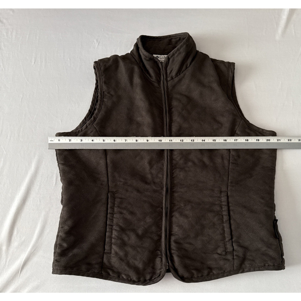 Columbia Quilted Zip Front Vest Women’s M Pockets Boho Cottagecore Neutral Brown - Picture 6 of 8
